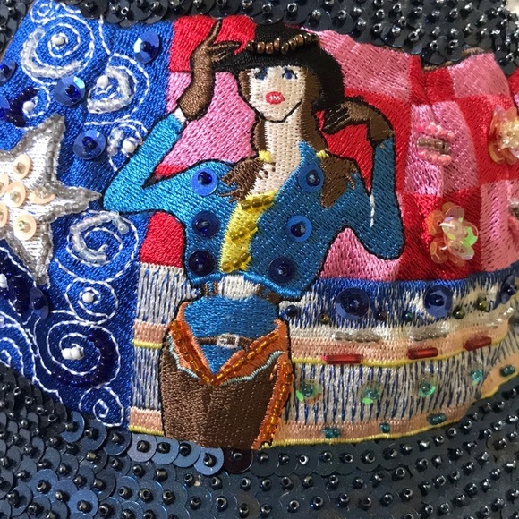 Beautiful Hand-Made Studs Embellished and Embroidery Baseball Hat, Cowgirl, OS main image 7